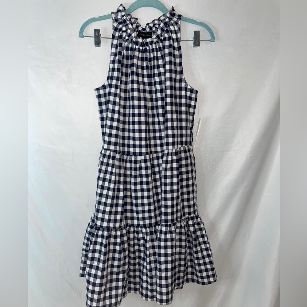 Isabel & Nina Navy Gingham Shift Dress, Medium